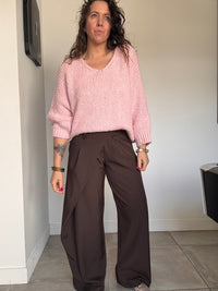 Pantalon asymétrique marron MYRIAM