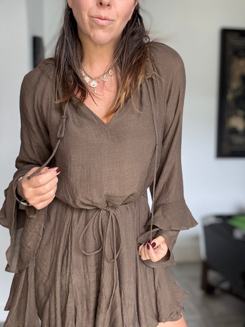 Robe manches longues chocolat KODA
