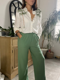 Pantalon fluide vert BEACH