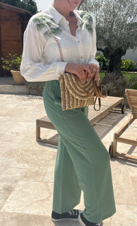 Pantalon fluide vert BEACH