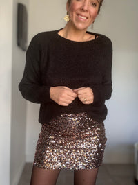 Jupe sequin  PEYTON chocolat