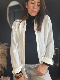 Pull fin col roulé noir SPIRIT