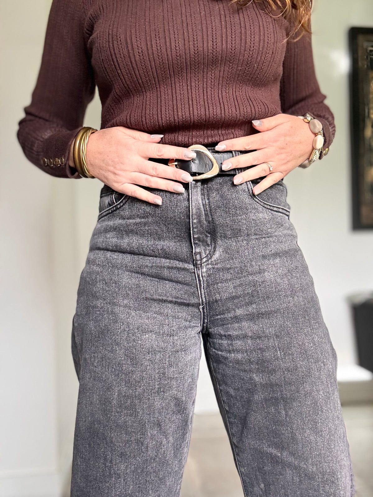 Jean gris anthracite coupe ballon NINA