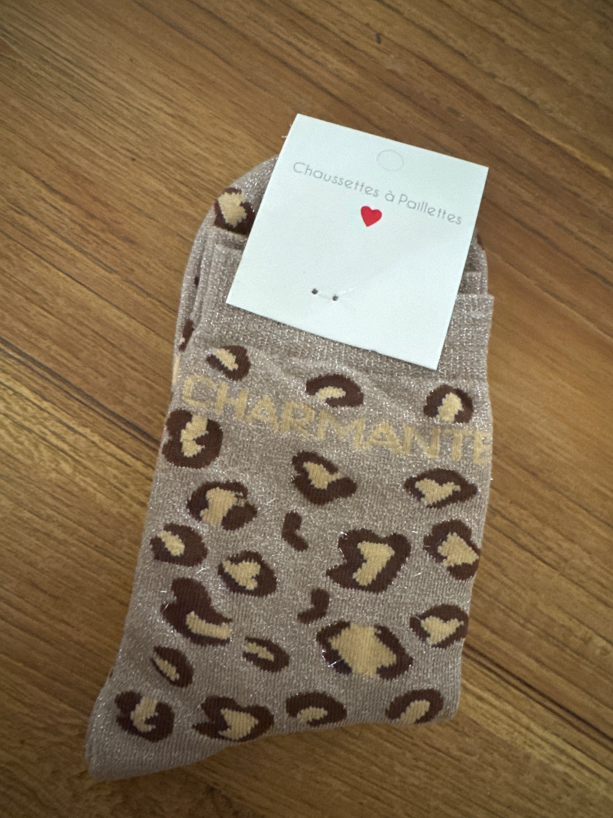 Chaussettes paillettes léopards CHARMANTE
