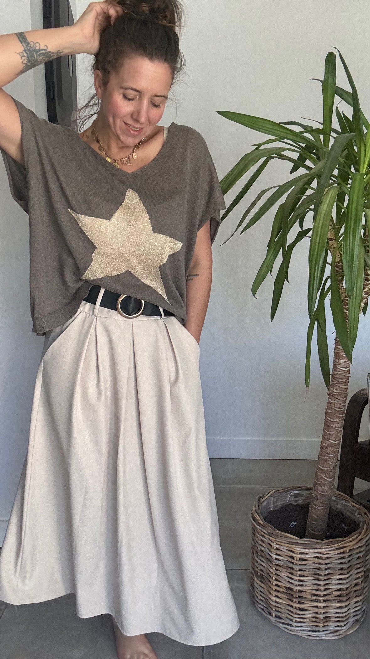Jupe beige AURELIE