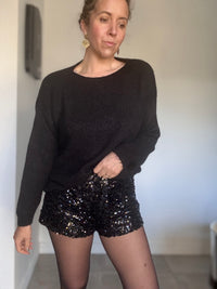 Short sequin noir RICHIE