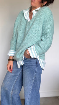 Pull pastel vert céladon ANORA