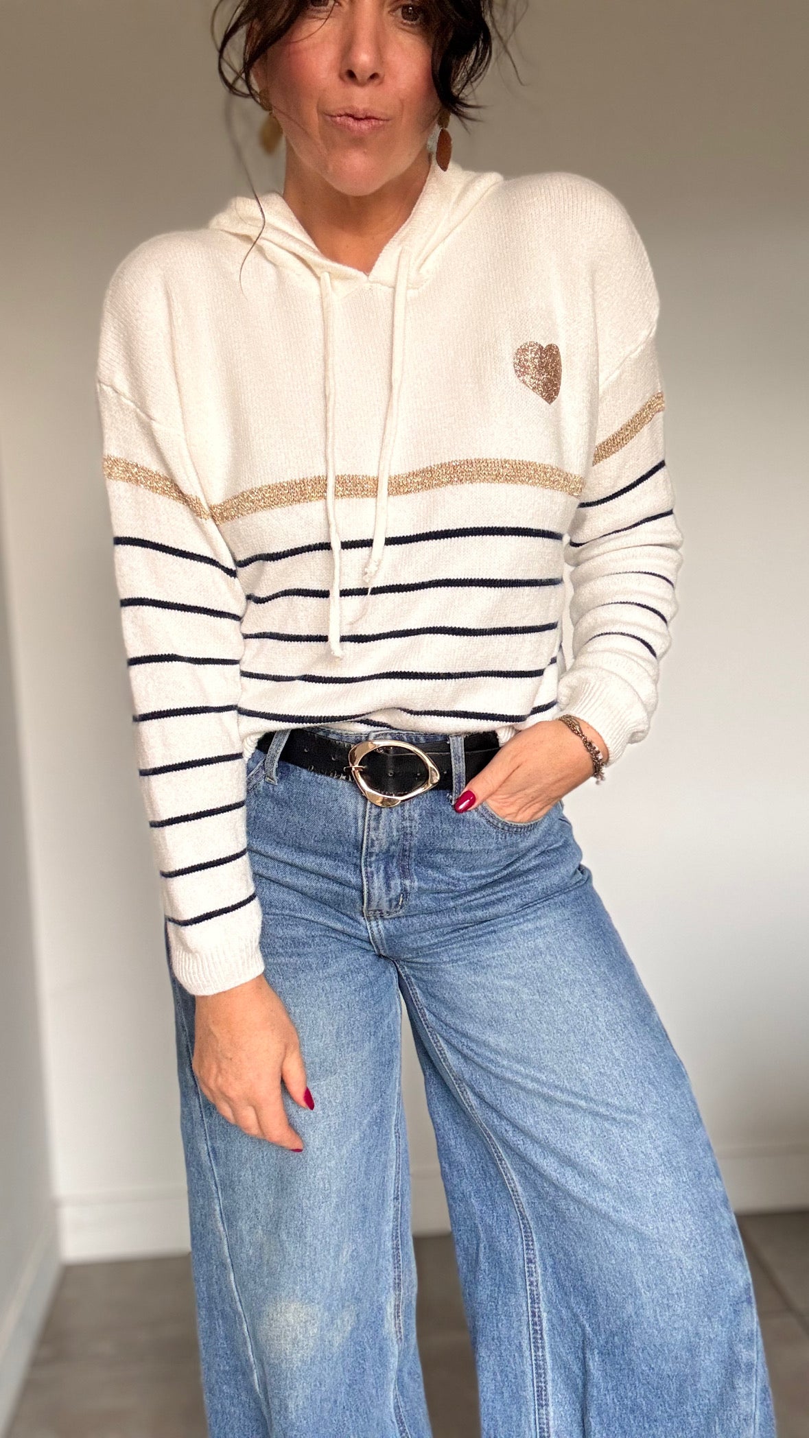Pull rayé CLARA HEART