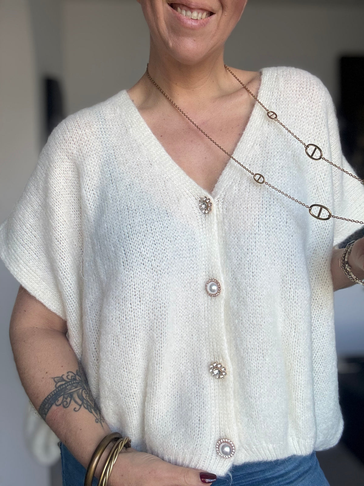 Gilet sans manches blanc JANE