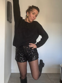 Short sequin noir RICHIE
