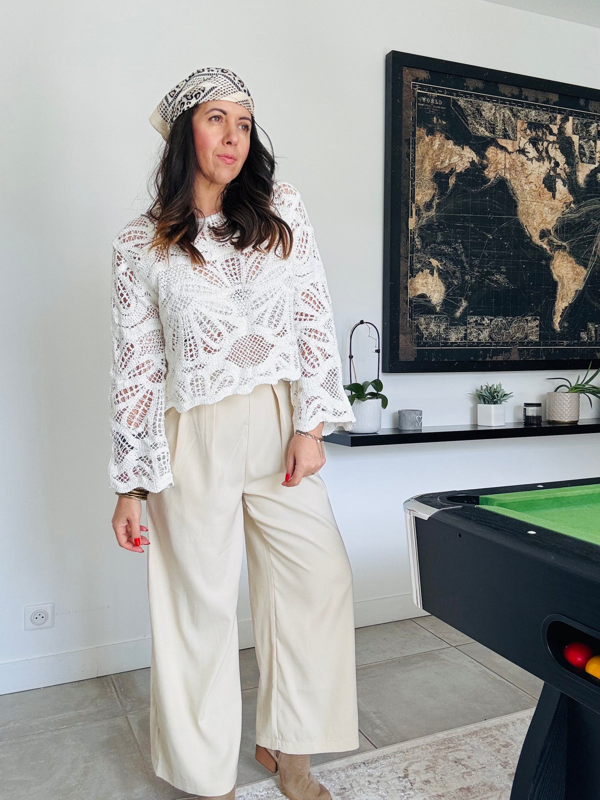 Top crochet blanc LILYA
