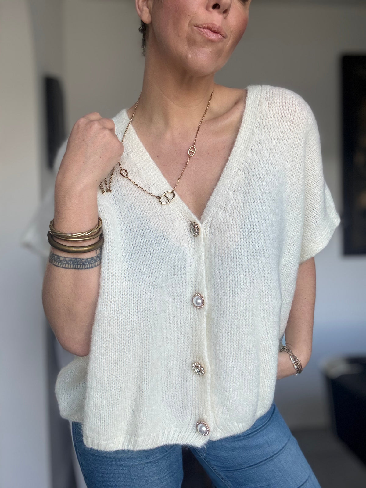 Gilet sans manches blanc JANE