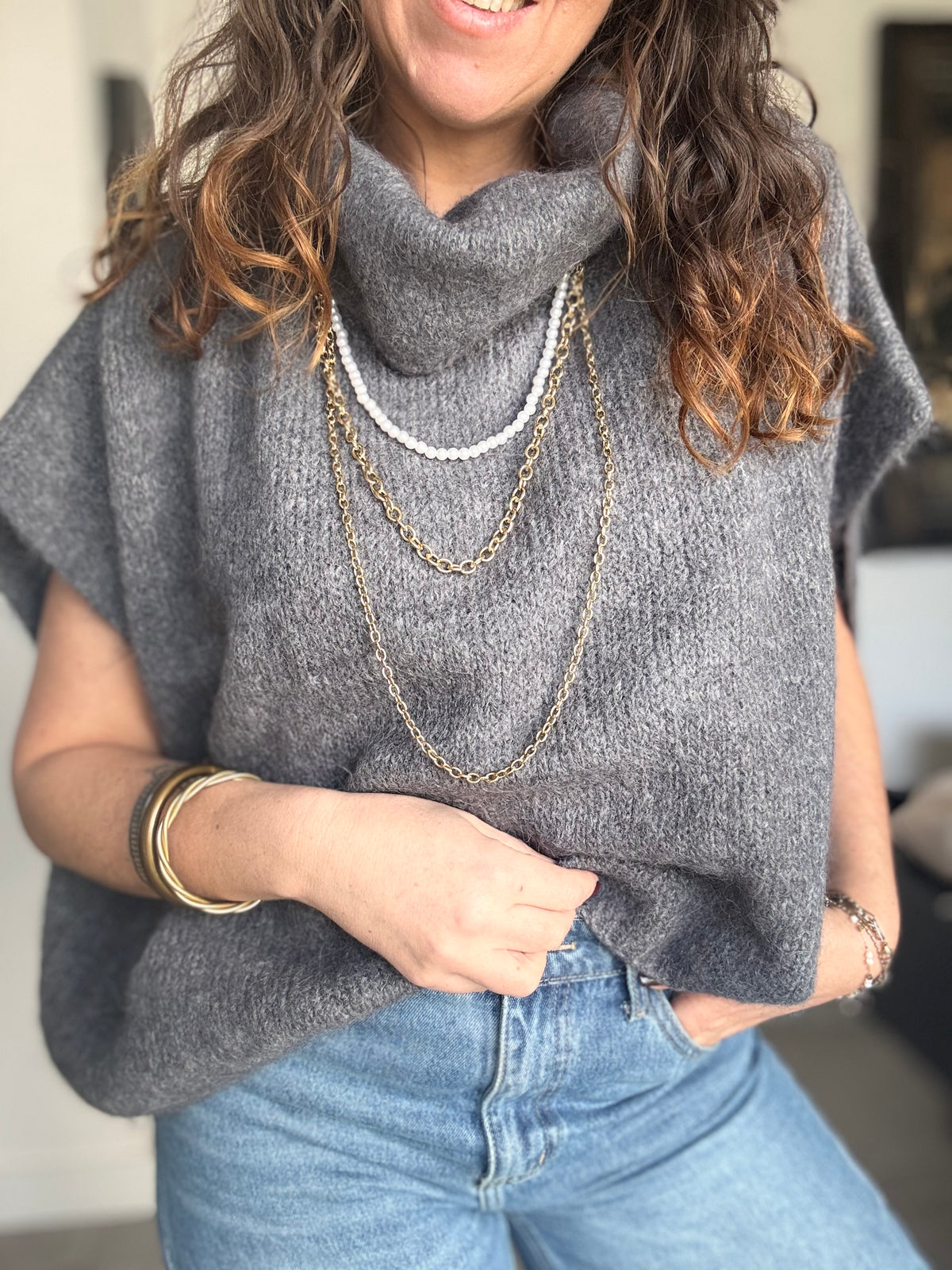 Pull  gris chiné SOPHIE