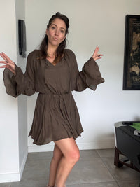 Robe manches longues chocolat KODA