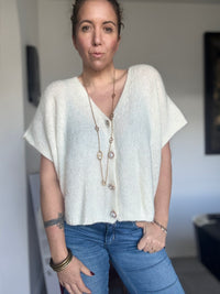 Gilet sans manches blanc JANE