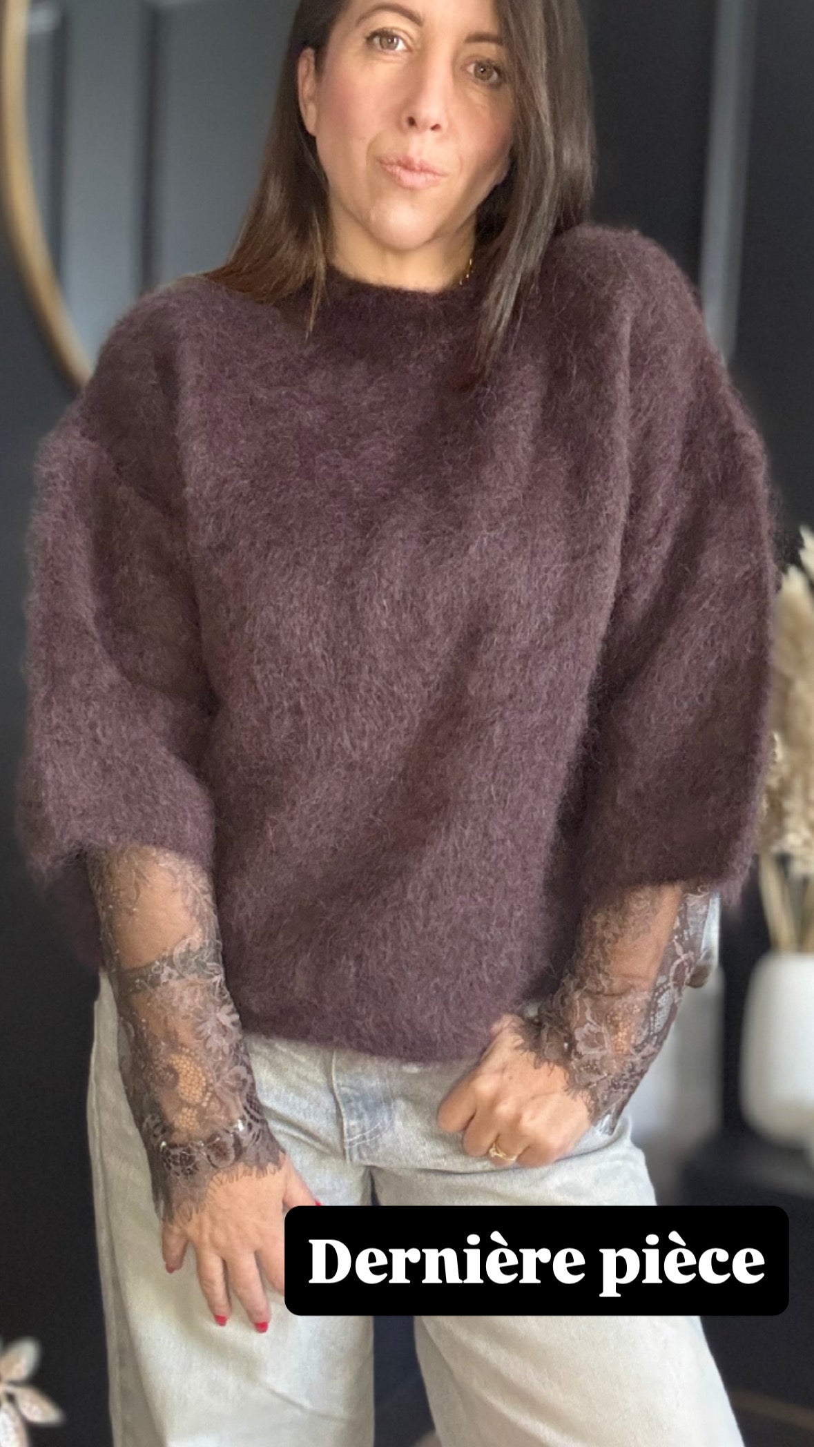 Pull manches courtes chocolat