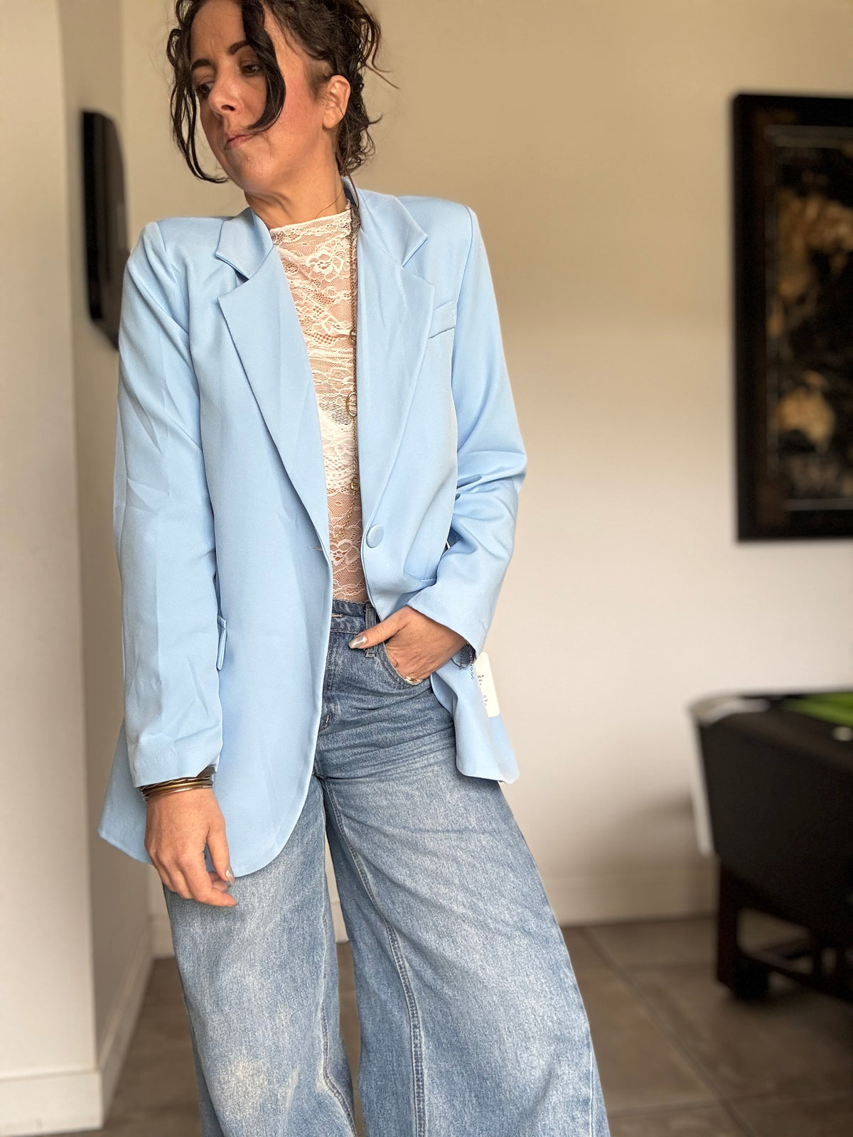 Blazer bleu ciel EMA
