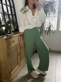 Pantalon fluide vert BEACH