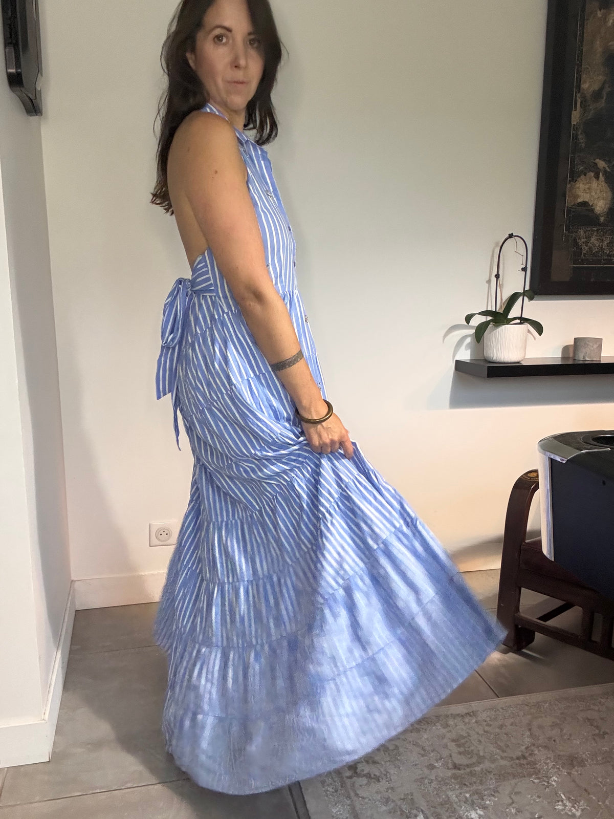 Robe rayures blanches et bleues DOLCE