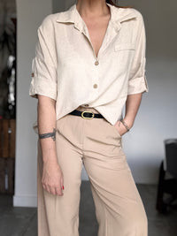 Chemise, lin beige INDIA