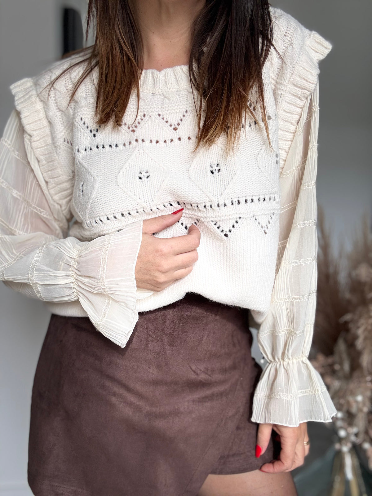 Pull écru BOHO