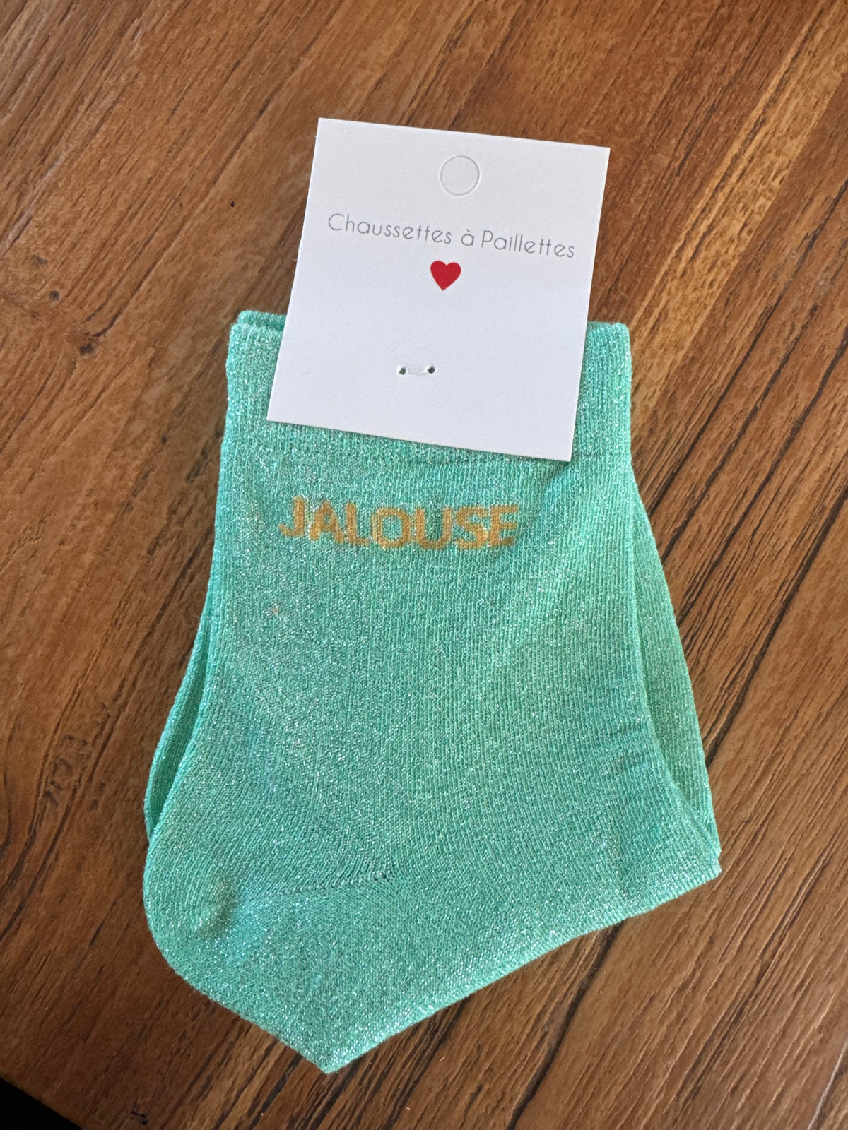 Chaussettes paillettes vert vif JALOUSE