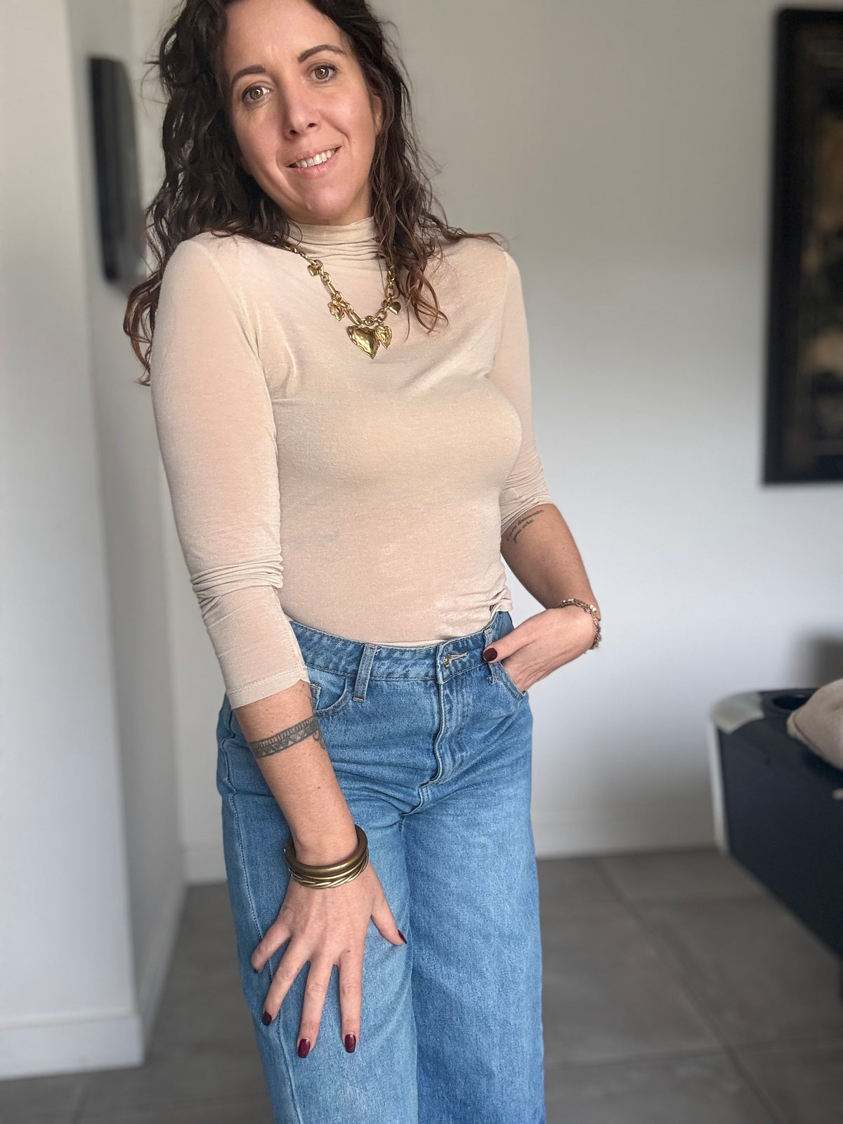 Pull beige cachemire WILLO