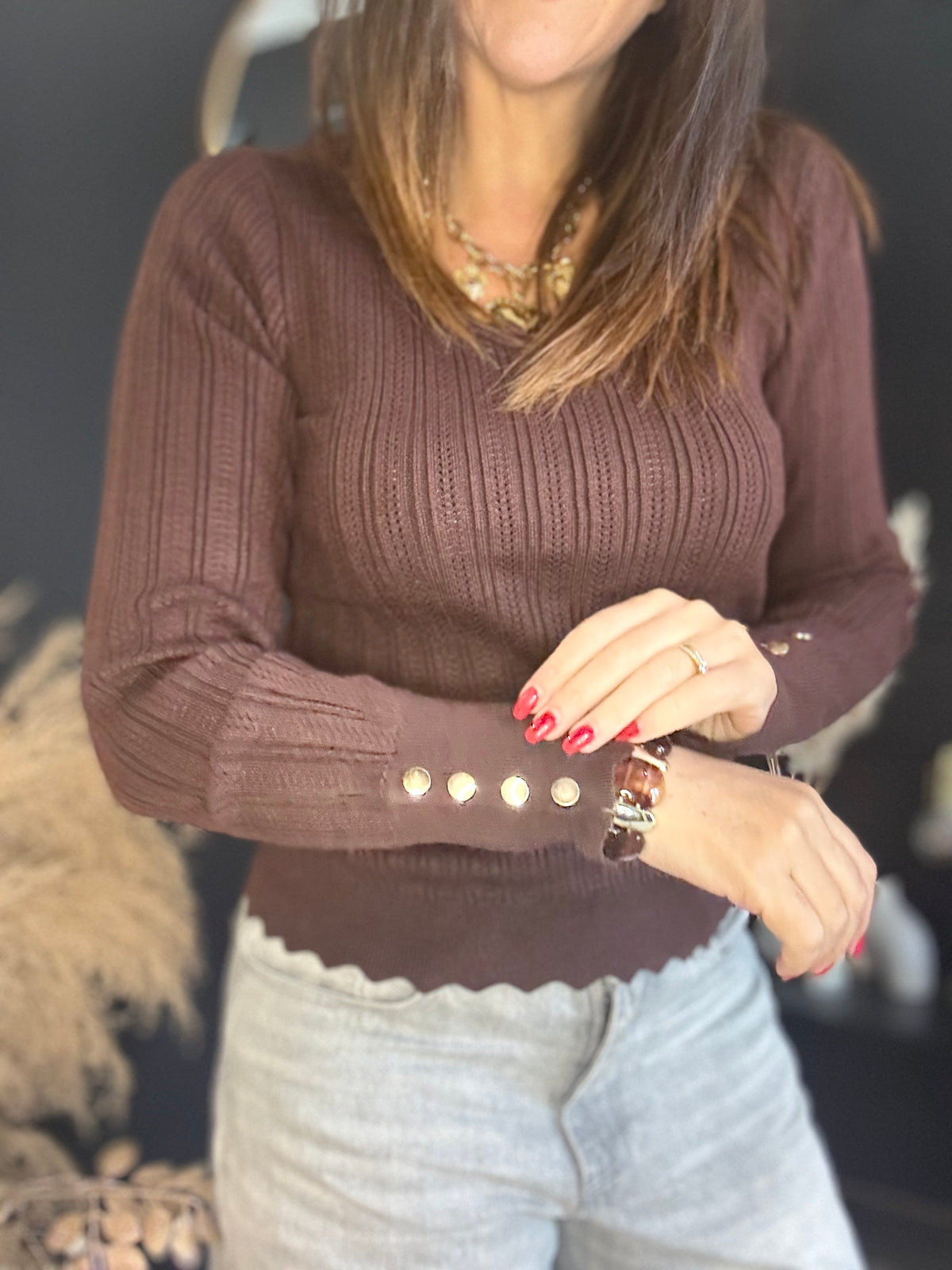 Pull chocolat MICHEL