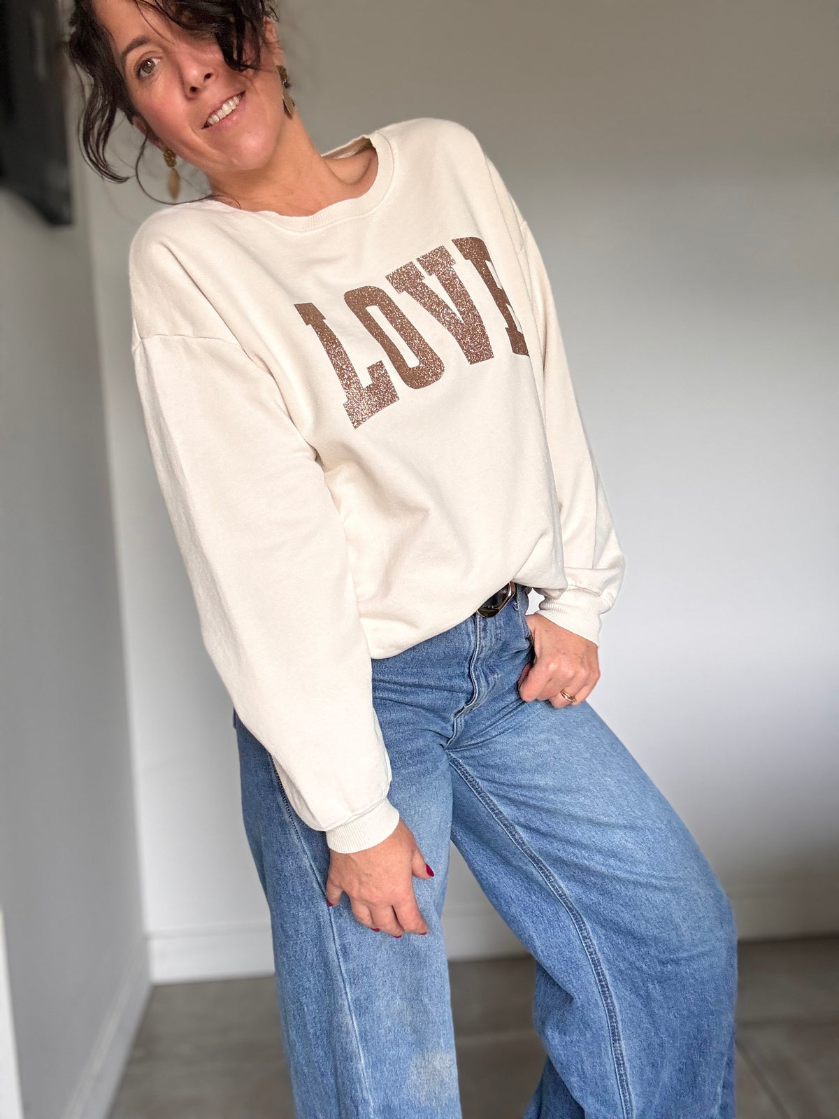 Sweat écru LOVE
