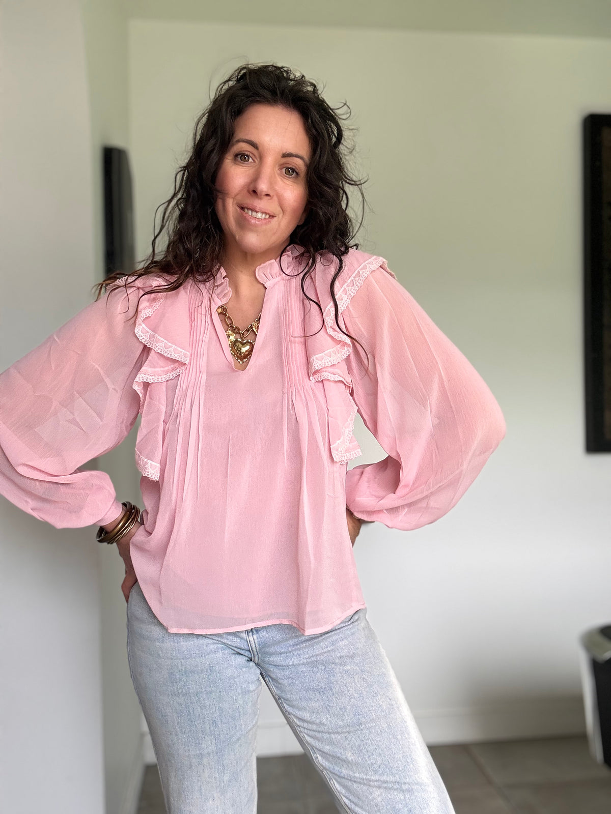 Blouse chic rose LADY