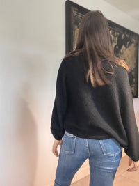 pull croisé dentelle noir MARINA