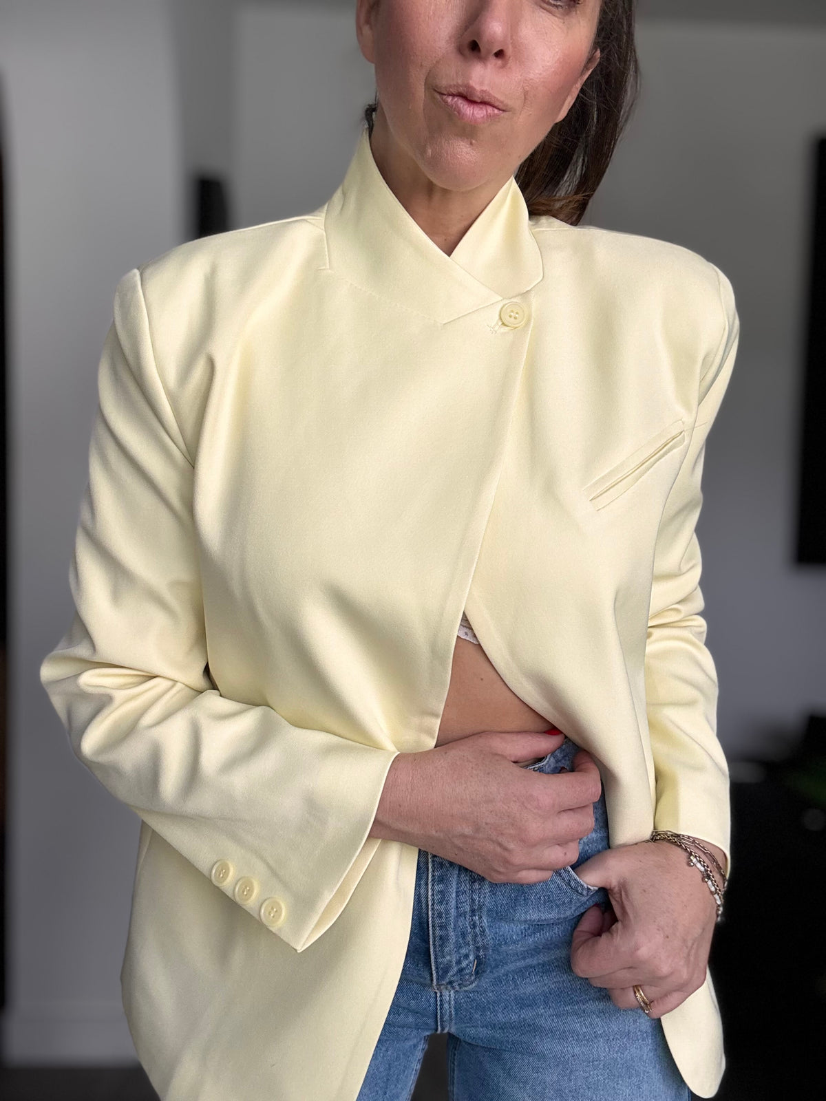 Blazer jaune pale SIMON