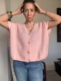 Gilet sans manches rose pale JANE
