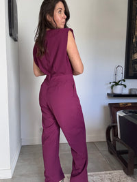 Combinaison pantalon prune LAURIE