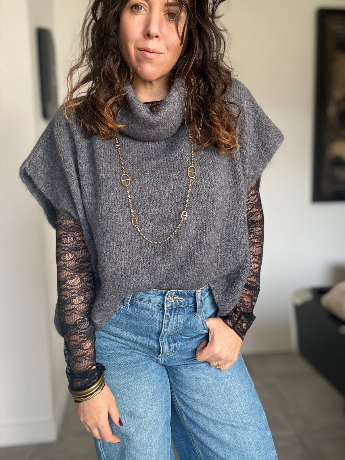 Pull  gris chiné SOPHIE