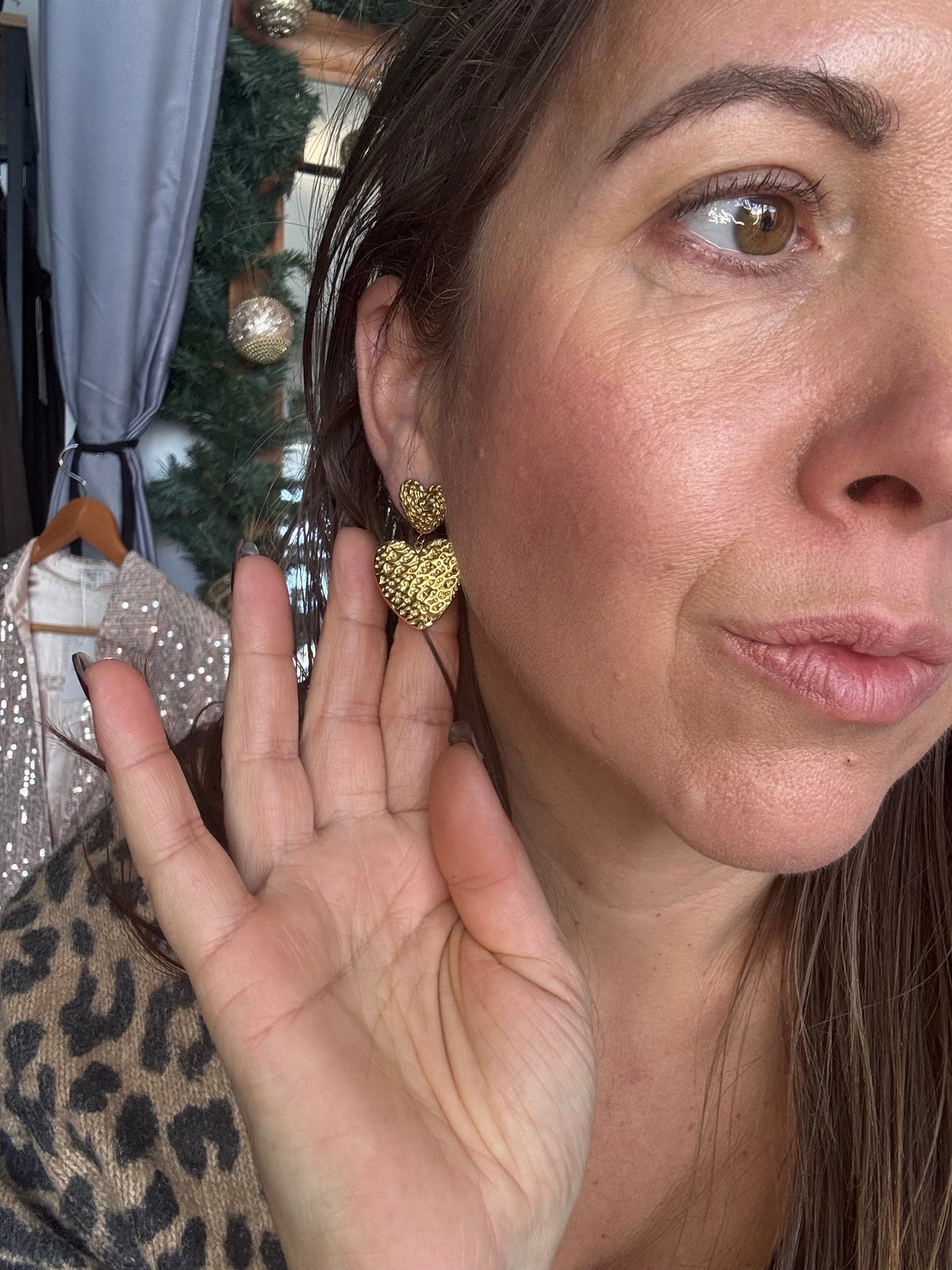 Boucle d'oreille LOVE en acier inoxydable