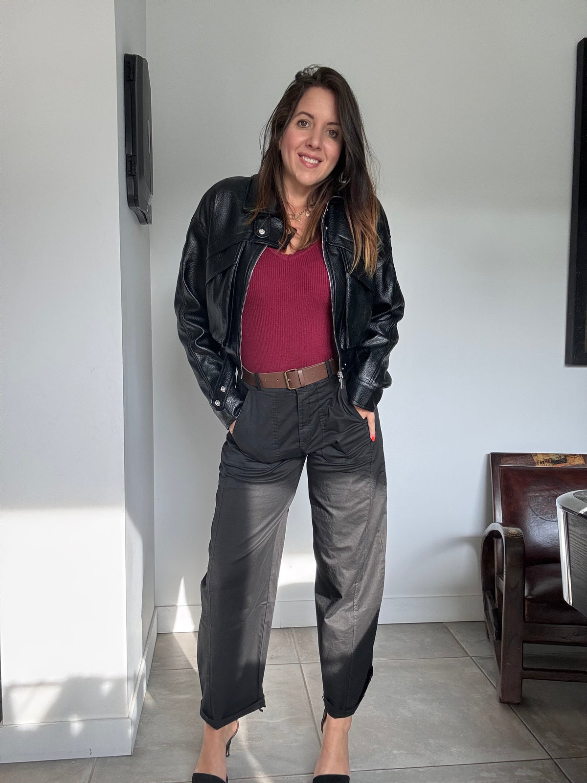 Perfecto similicuir noir KELLY