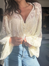 Pull dentelle NOÉ blanc