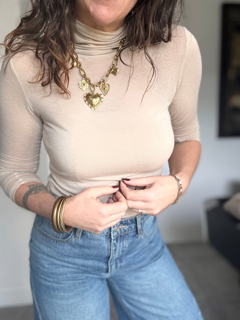 Pull beige cachemire WILLO