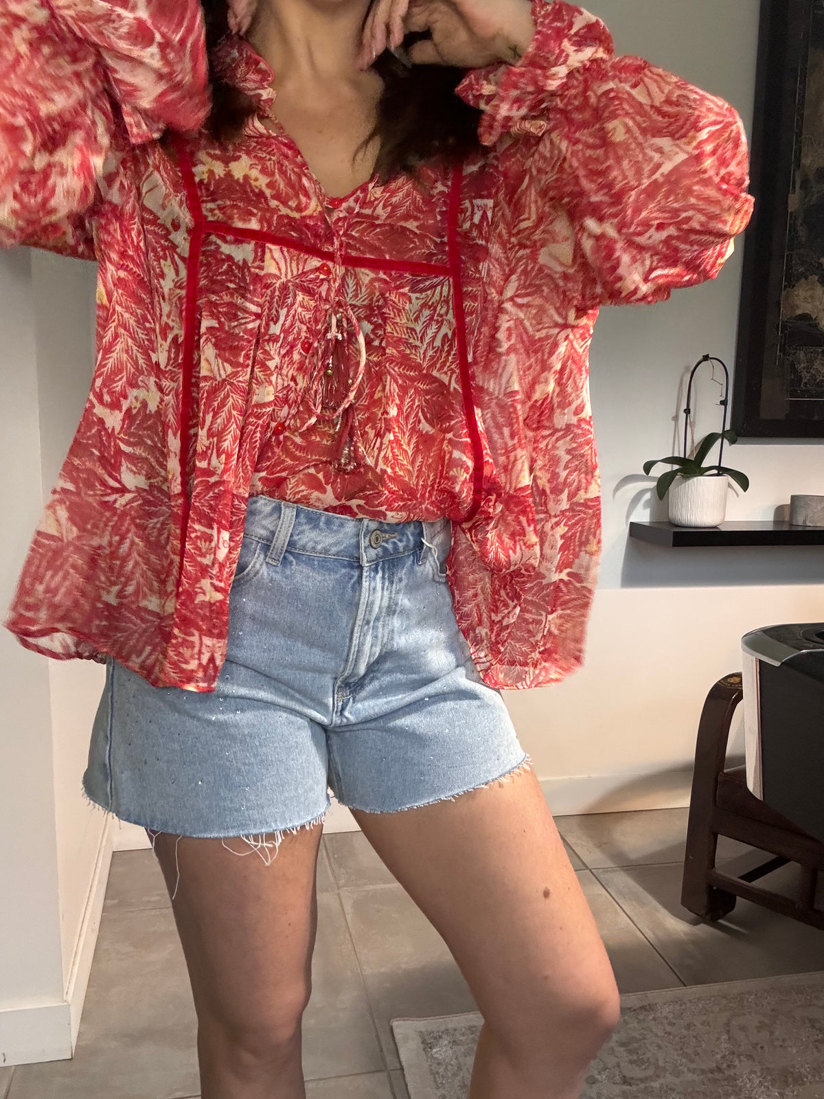 Blouse MILLA rouge clair
