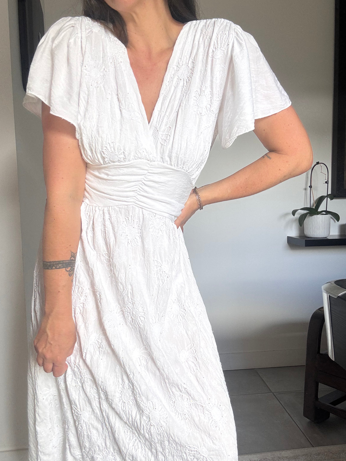 Robe blanche marguerite