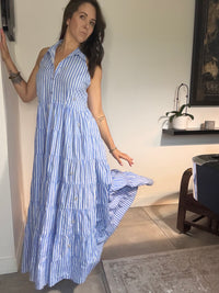 Robe rayures blanches et bleues DOLCE