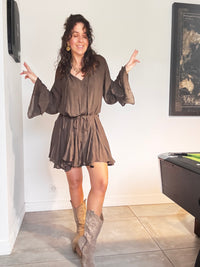 Robe manches longues chocolat KODA
