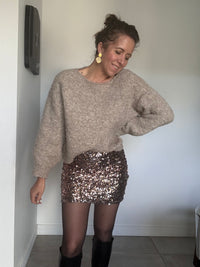 Jupe sequin  PEYTON chocolat