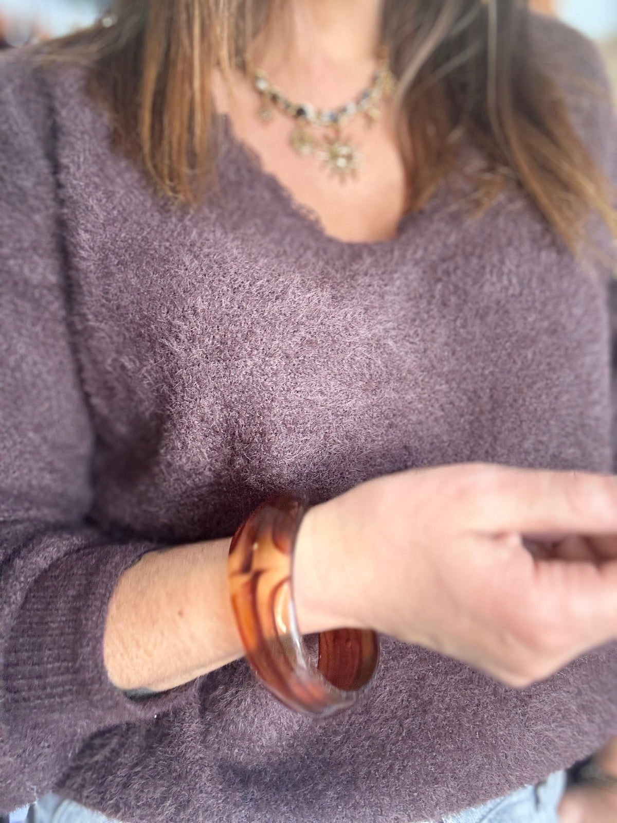 Bracelet Chikipinw en résine terracota