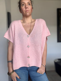 Gilet sans manches rose pale JANE