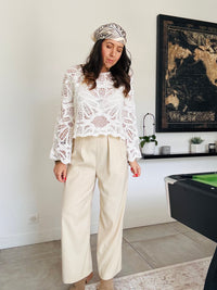 Top crochet blanc LILYA