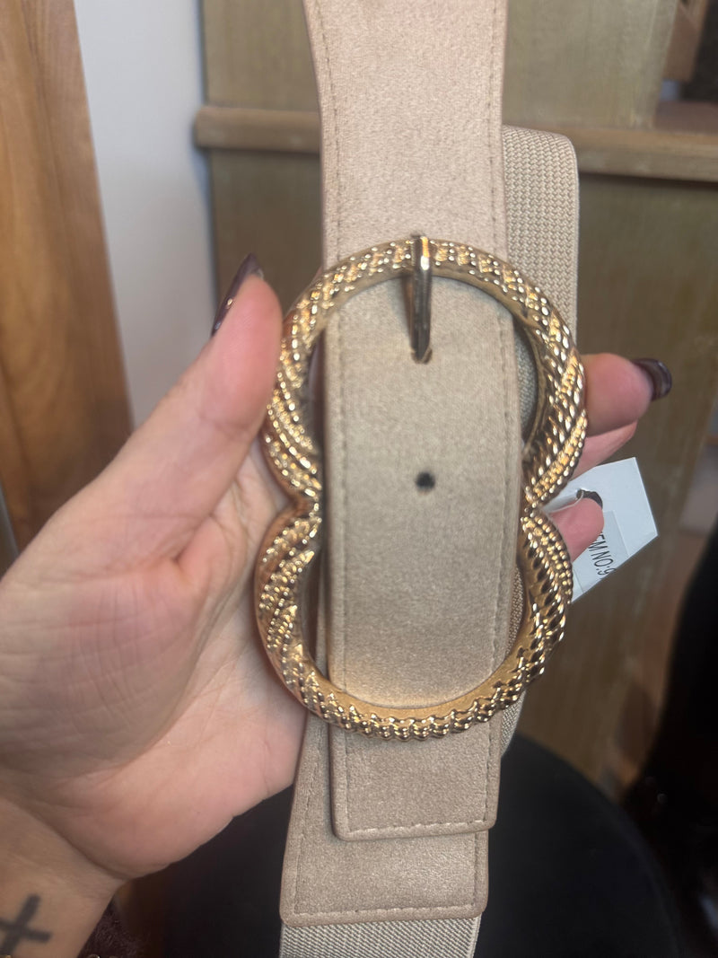 Ceinture élastique taupe