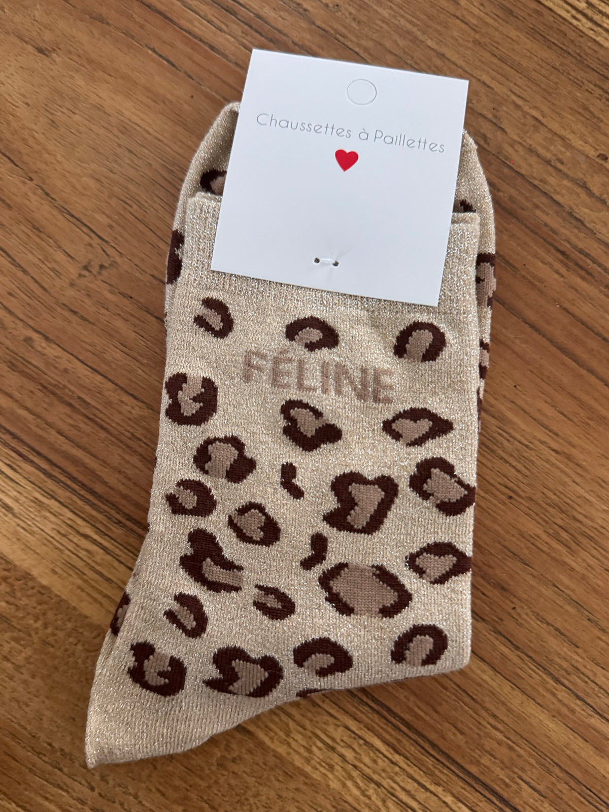 Chaussettes paillettes léopards FELINE