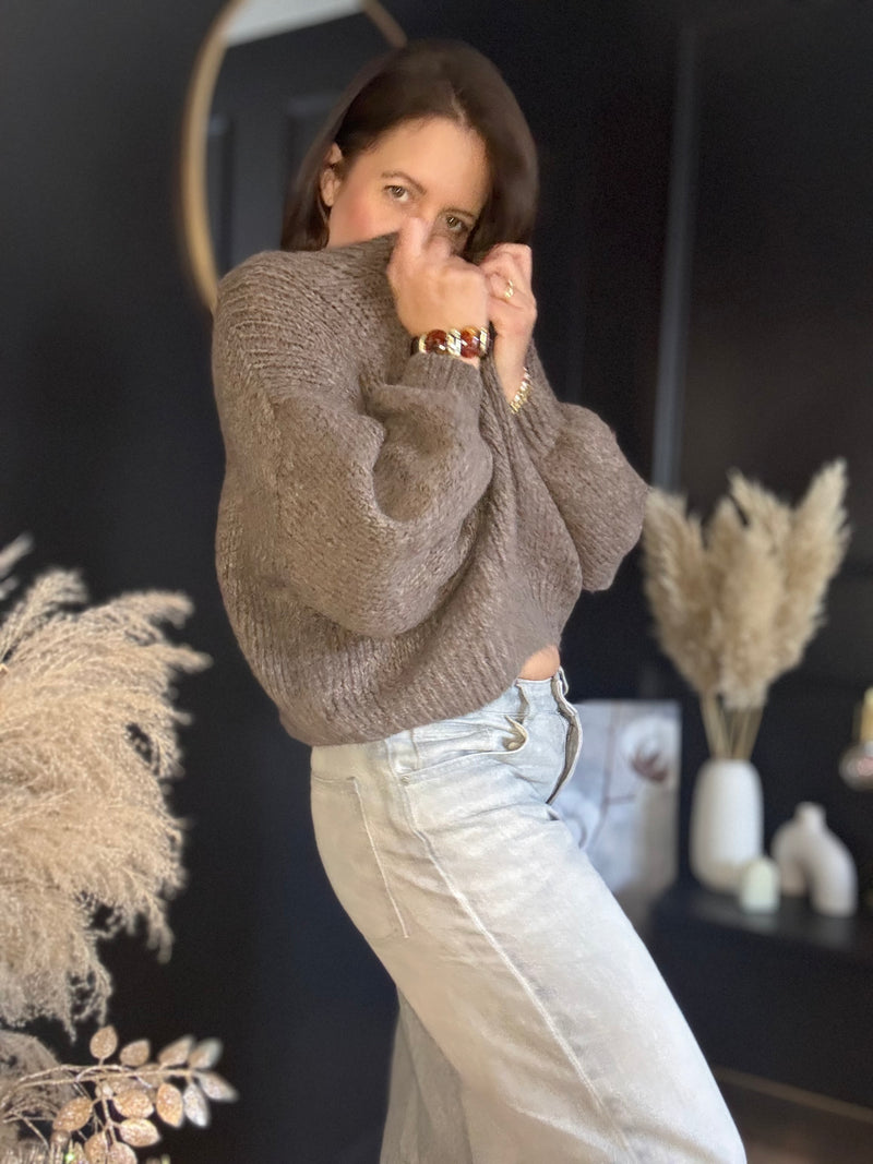 Pull taupe foncé KILIAN